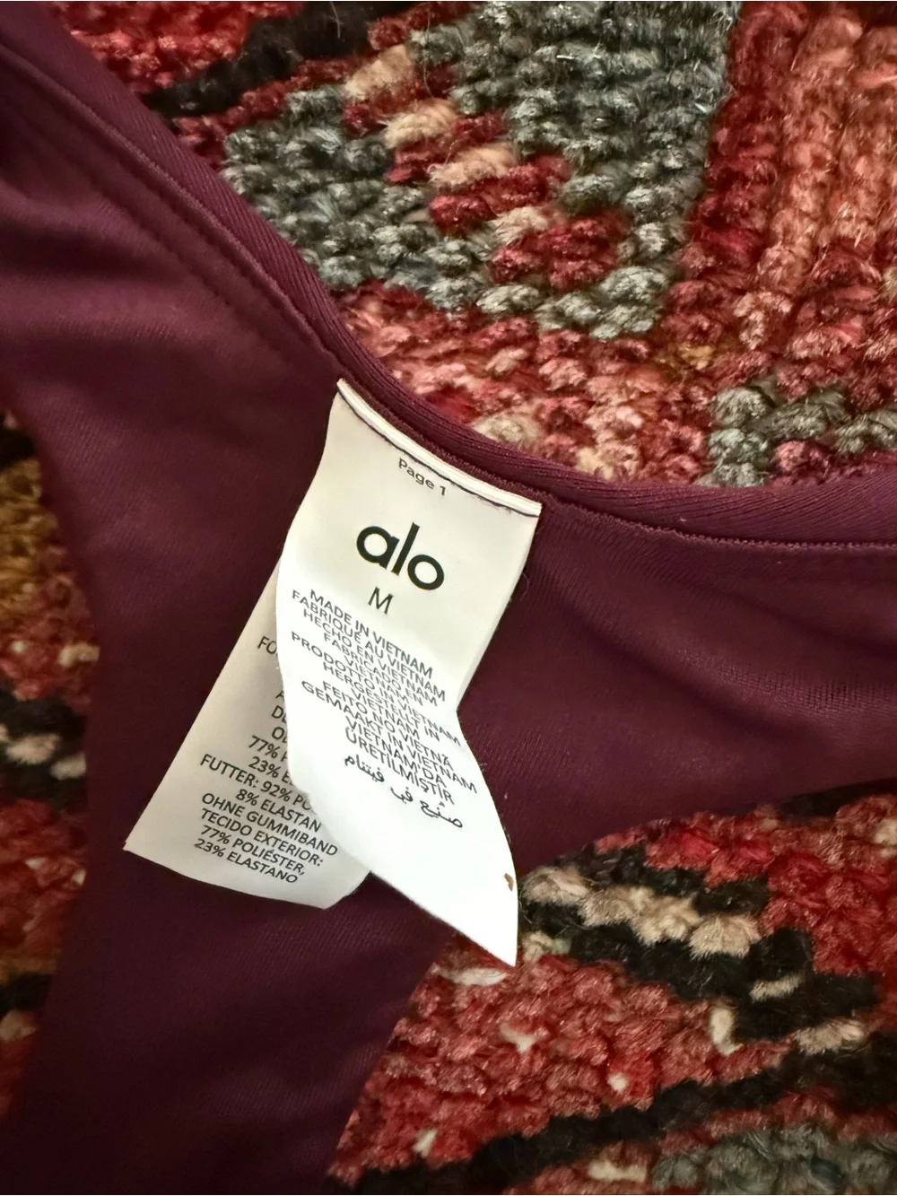 ALO Yoga Scoop Neck Sports Bra in Plum